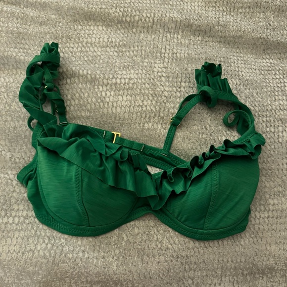 Betsey Johnson Other - Betsey Johnson Green Bikini Top Large